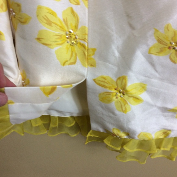 NWT Bigio Collection 2 piece silk sleeveless skirt set. buttercups   Size 6 - Picture 6 of 10